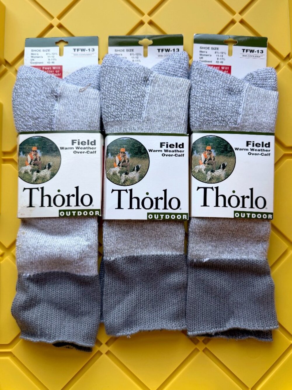 Lot 3 Vintage Thorlo Field Warm Weather Over Calf Socks USA TFW-13 8.5-12.5 NWT